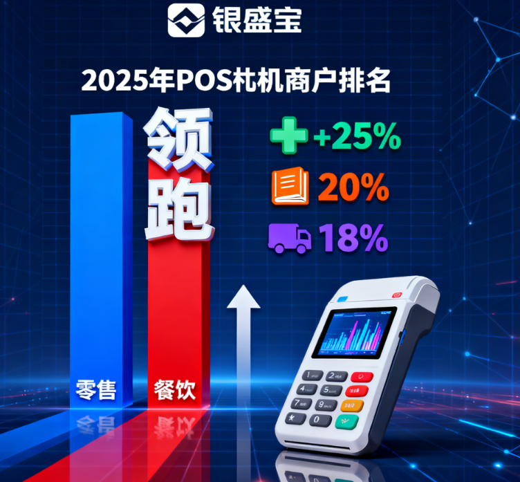 银盛宝POS机：2025年POS机高频使用商户排名-零售餐饮领跑，新兴行业崛起？